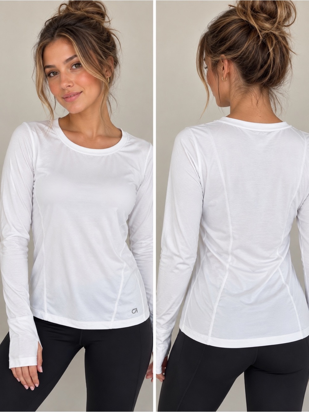 GAP White Long-Sleeve Crew Neck Top